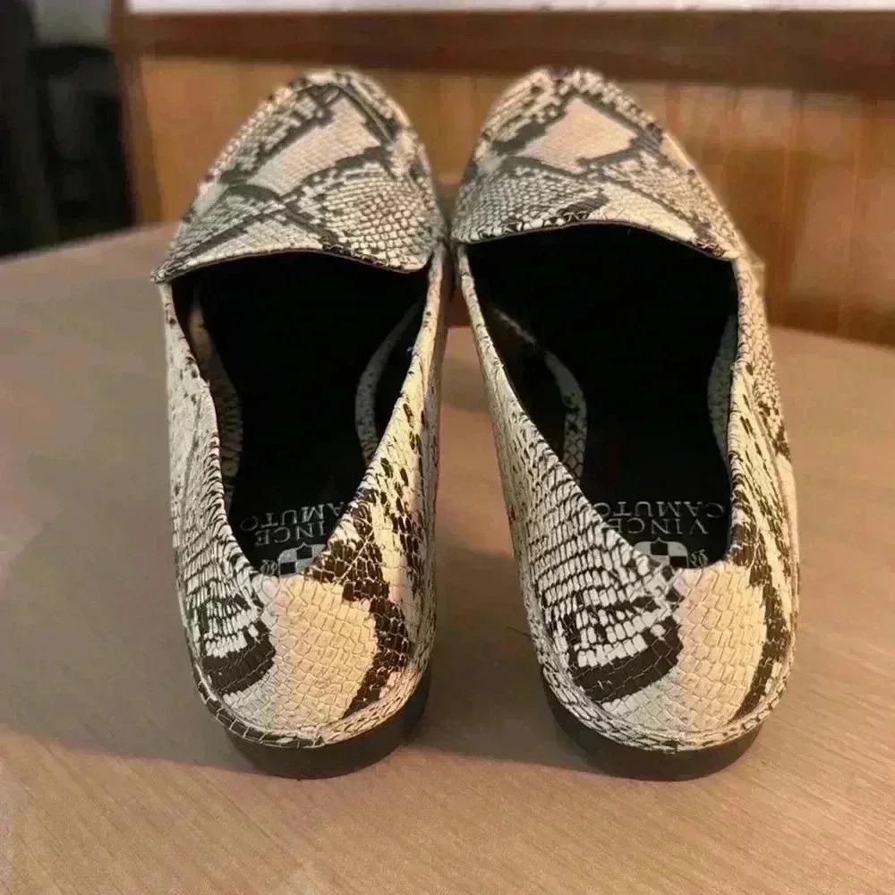Vince Camuto Snakeskin Print Leather Loafers - Picture 9 of 9